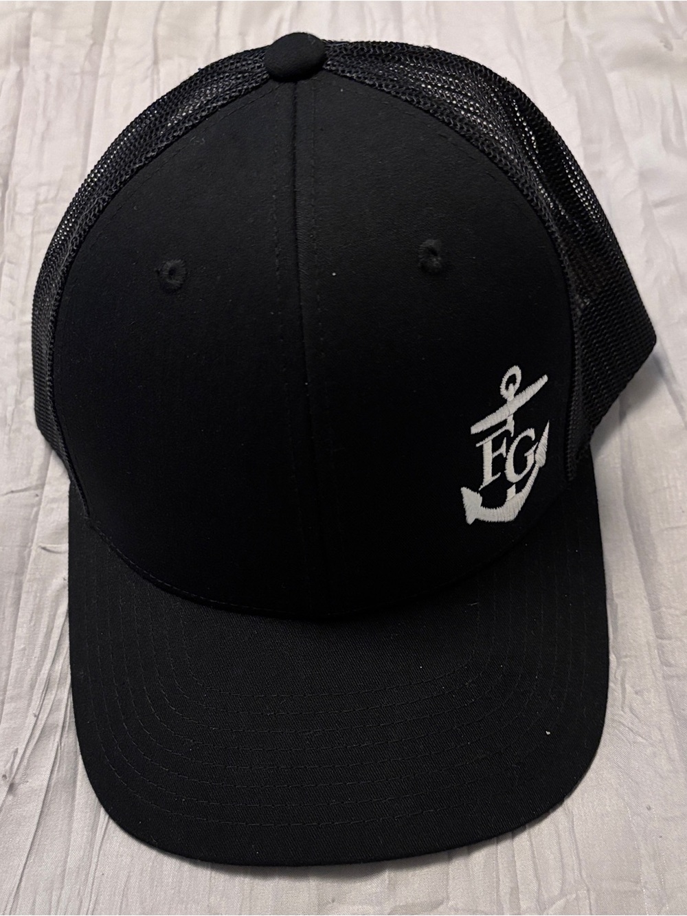 Black Anchor Logo Trucker Hat - Unbranded